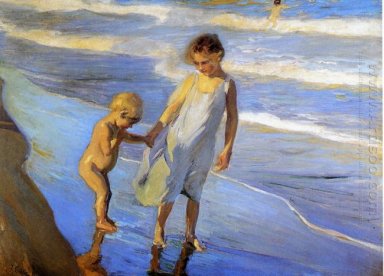 Валенсия две маленькие девочки на пляже 1904