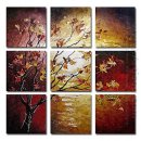 Hand-painted Floral Oil Painting - Set of 9