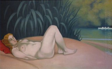 Naked Woman Sleeping At The Edge Of The Water 1921