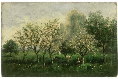 Árvores de Apple na flor 1862