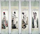 Fyra Ancient Beauties - Monterade - kinesisk målning