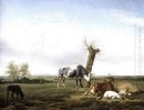 Vacas y cabras en un prado