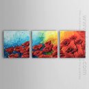 Conjunto de 3 - Pintura a óleo floral pintados à mão