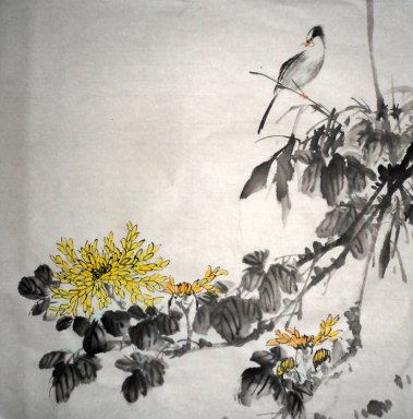 Oiseaux et fleurs - Peinture chinoise