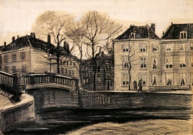 Pont et des maisons à l\'angle de Herengracht Prinsessegracht 1