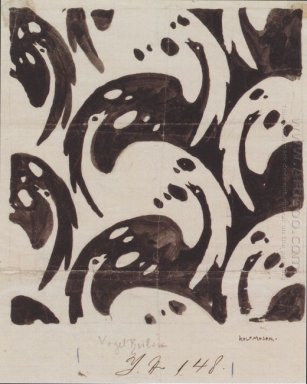 Diseño de la tela con los pájaros para Backhausen 1899