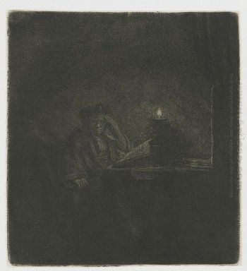 Student At A Table By Candlelight 1642