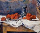 tomatoes and a pewter tankard on a table 1883