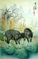 Cow-Two cow - Chinese Painting
