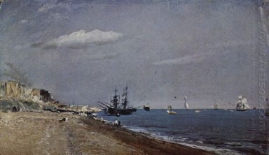 Brighton Beach mit Berg 1824