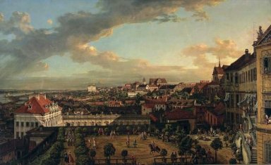 Beskåda av Warszawa från terrassen på Kungliga slottet 1773