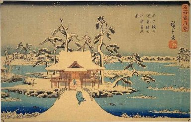 Benzaiten Shrine På Inokashira i Snow