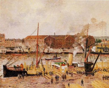 Entladen Holz in Rouen 1896