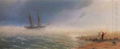 Ovejas que obligó por la tormenta Al Mar 1855