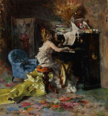 Kvinna på ett piano