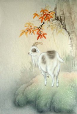Zodiac & Sheep - kinesisk målning