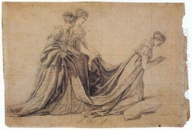 The Empress Josephine Berlutut Dengan Mme De La Rochefoucauld Da