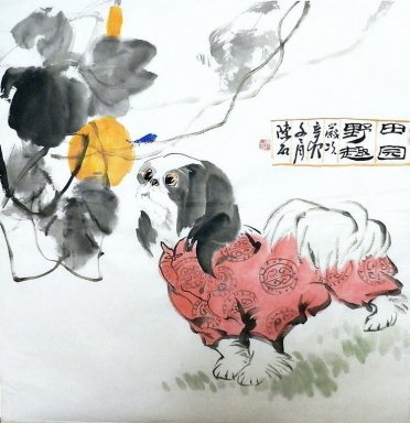 Hond - Chinees schilderij