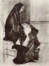 Vrouwenfiguur met onafgewerkte stoel 1882