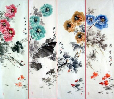 Pivoine-FourInOne - Peinture chinoise