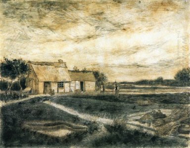 Grange avec le toit couvert Moss 1881