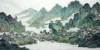 Montagna e acqua - pittura cinese