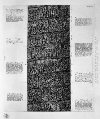 Vue de la façade principale de la colonne Trajane Six planches e