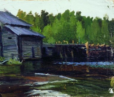 Pavlov S Moulin sur la rivière Yahrust 1905