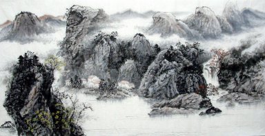 Montanha e água - pintura chinesa