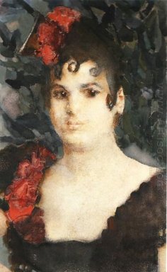 Portret van een T Lyubatovich In Rol van Carmen 1895