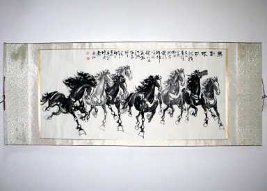 Kuda - Mounted - Lukisan Cina