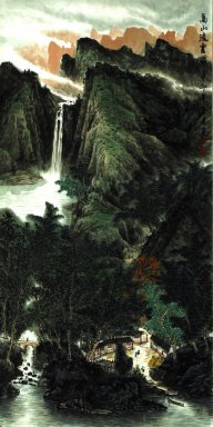 Montagna e cascata - Pittura cinese