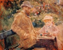 Eugene Manet con la figlia a Bougival