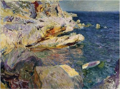 Rocks And White Boat Javea 1905