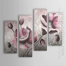 Tangan-Dicat Floral Oil Painting - Set 4