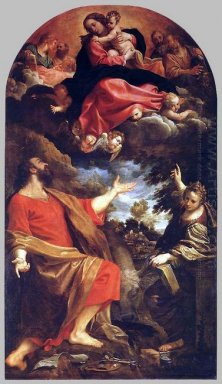 La Vergine appare a San Luca e Caterina 1592