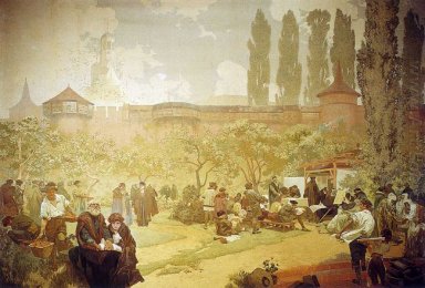 Het drukken van de bijbel van kralice in ivancice 1914