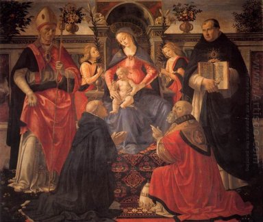 Madonna y niño Enthroned con San Dionisio Aeropagita Domenic