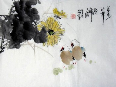 Птицы-Долголетие - китайской живописи