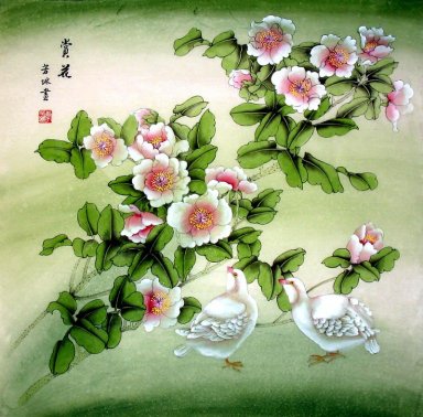 Birds & flowerse - Peinture chinoise