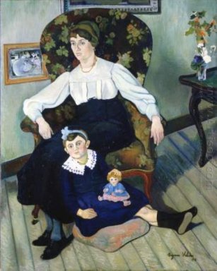 Portrait Of Marie Coca And Her Daughter 1913