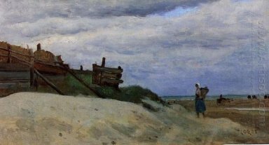 Het strand van Duinkerken 1857