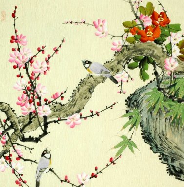 Vogels&Bloemen - Chinees schilderij