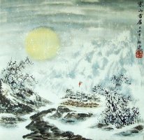 Nieve, luna - pintura china