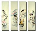 Hermosas damas, juego de 4 - pintura china