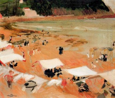 Plage à Zarauz 1910