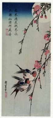 Moon Swallows And Peach Blossoms