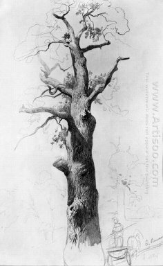 El tronco de un viejo roble 1869