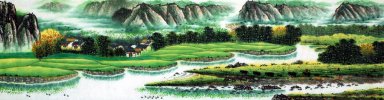 Ein kleines Dorf - Chinesische Malerei