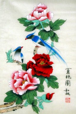 Pion & Birds - kinesisk målning